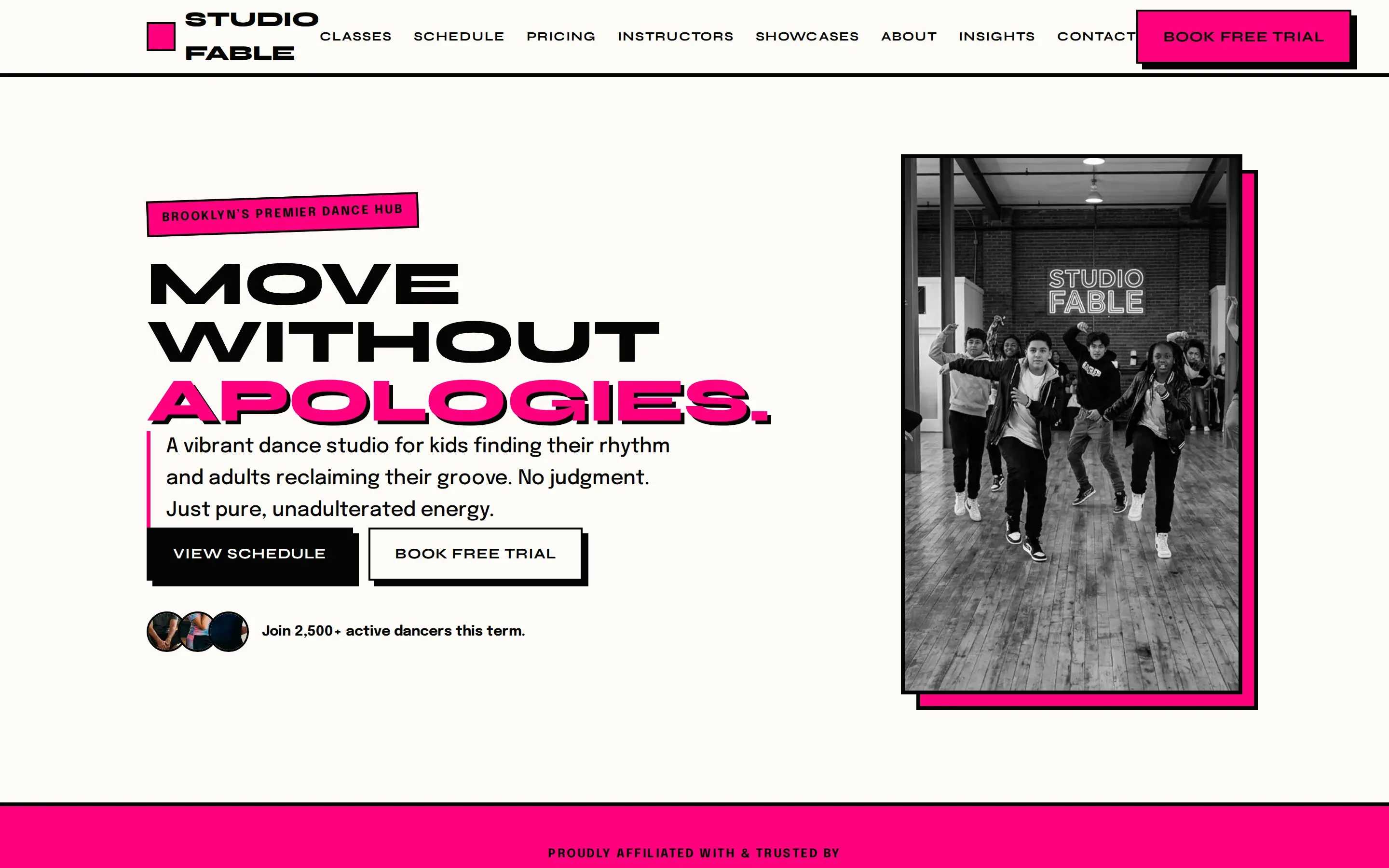 Studio Fable Dance website